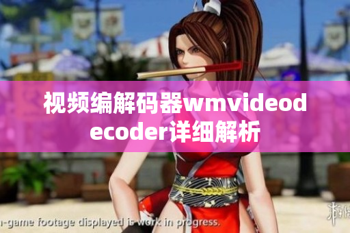 视频编解码器wmvideodecoder详细解析
