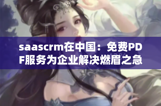 saascrm在中国：免费PDF服务为企业解决燃眉之急