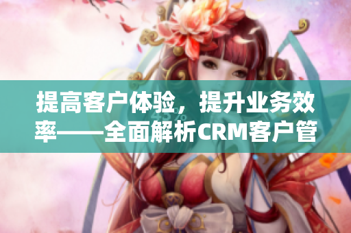 提高客户体验，提升业务效率——全面解析CRM客户管理系统