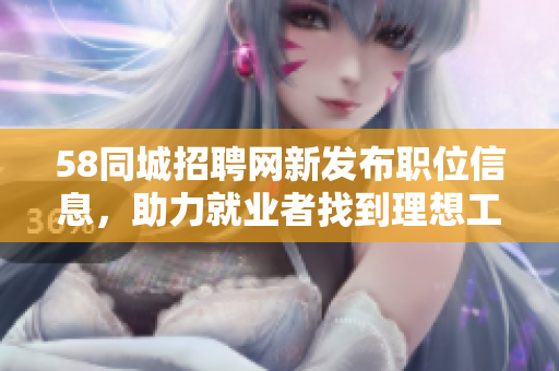 58同城招聘网新发布职位信息，助力就业者找到理想工作