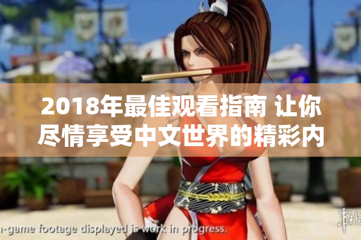 2018年最佳观看指南 让你尽情享受中文世界的精彩内容