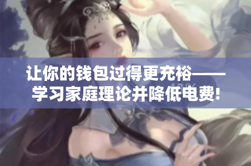 让你的钱包过得更充裕——学习家庭理论并降低电费!