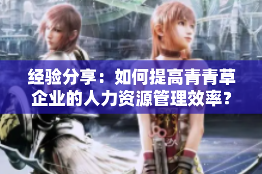 经验分享：如何提高青青草企业的人力资源管理效率？