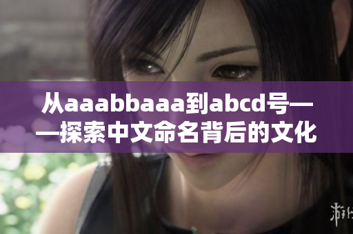 从aaabbaaa到abcd号——探索中文命名背后的文化思考