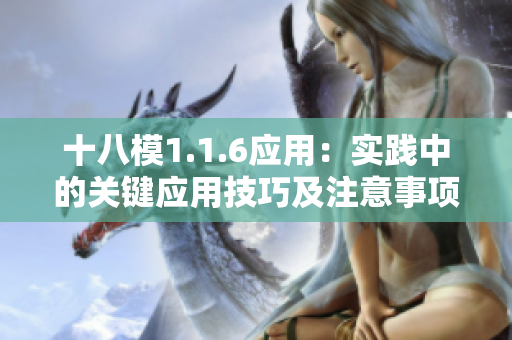 十八模1.1.6应用：实践中的关键应用技巧及注意事项