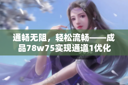 通畅无阻，轻松流畅——成品78w75实现通道1优化