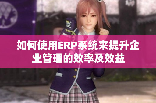 如何使用ERP系统来提升企业管理的效率及效益